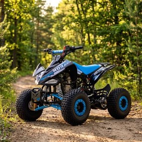 Mini moto 4 gasolina para crianças de 110cc Automática Roan Pantera R7 C/ Marcha atras e Limitador Azul