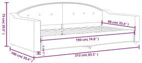 Sofá-cama 90x190 cm tecido cinzento-claro
