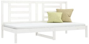 Sofá-cama sem colchão 90x200 cm madeira de pinho maciça branco