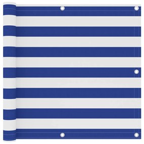 vidaXL Tela de varanda 90x500 cm tecido Oxford branco e azul