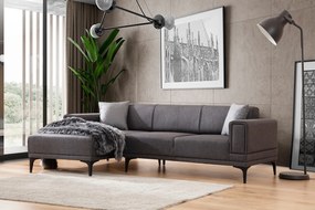 Sofá-Cama de Canto Horizon – Cinzento Escuro – 140x250 cm