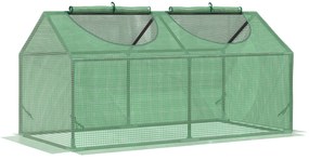 Outsunny Estufa 119x60x60cm Estufa de Jardim com 2 Janelas Enroláveis para Cultivo de Plantas Verduras Flores Verde Translúcido | Aosom Portugal