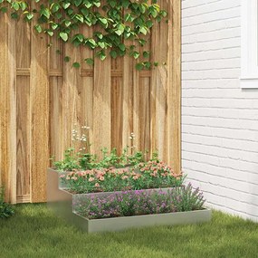 vidaXL Vaso de Jardim Prateado 90 x 90 x 35 cm Aço galvanizado
