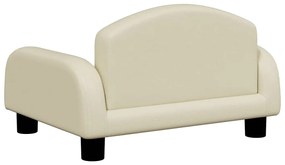 Cama para cães 50x40x30 cm couro artificial cor creme