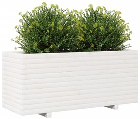 Vaso/floreira de jardim 110x40x49,5 cm pinho maciço branco