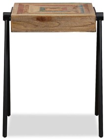 Mesa de apoio em madeira de teca recuperada maciça