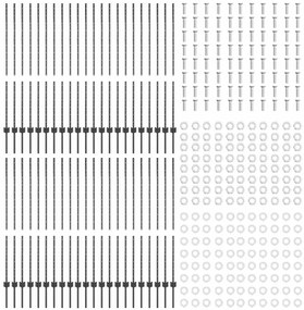Postes de Cerca 44 pcs Cinzeto 100 x 1.4 m encaixa bem