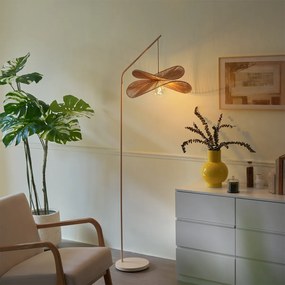 Candeeiro de Pé Art Deco Bege com Abajur Bege - Nest