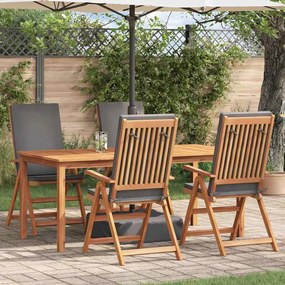 vidaXL Cadeira de Jardim com almofada 4 pcs Castanho 57 x 71.5 x 104cm