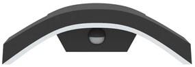 Candeeiro parede LED exterior c/ sensor alumínio fundido preto