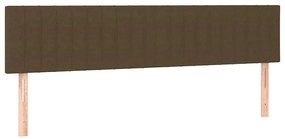 Cama boxspring com colchão 120x190 cm tecido castanho-escuro