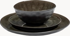 Conjunto de loiça em grés com vidrado reativo Pure, conjunto de 12