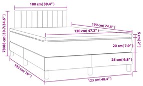 Cama boxspring com colchão 120x190 cm tecido cor creme