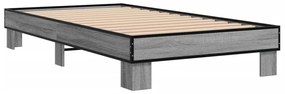 Estrutura cama 100x200 cm derivados madeira/metal cinza sonoma