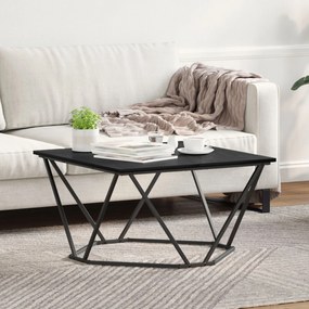 Mesa de Centro Preto Carvalho 80x80x45 cm Madeira Revestida