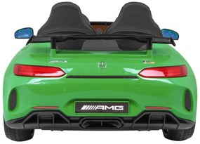 Carro elétrico para Crianças 24V 4x4 2 Lugares Mercedes-Benz GT R Rodas de EVA, Assento duplo de couro Verde Pintado