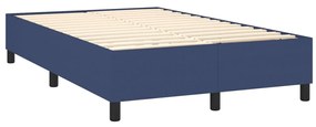 Cama box spring c/ colchão e LED 120x200 cm tecido azul