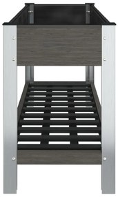Canteiro elevado jardim c/ prateleira 120x50x75 cm WPC cinzento