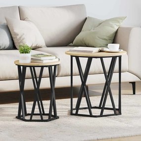 vidaXL Mesa de centro 2 pcs Carvalho sonoma 50 x 50 x 50 cm