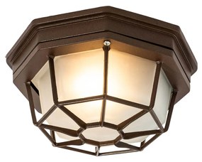 Luminária de teto rústica castanho ferrugem 21,3 cm IP44 - Bri Rústico