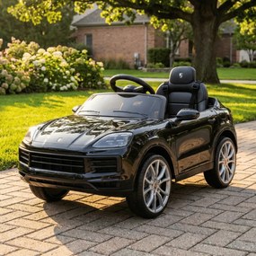 Carro Infantil bateria 12V Porsche Cayenne, pneus EVA Preto