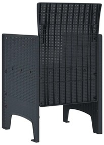 Cadeiras de Jardim com Almofadas 4 pcs Antracite