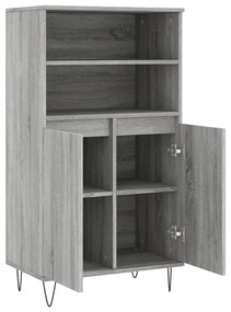 Aparador alto 60x36x110 cm derivados de madeira cinzento sonoma