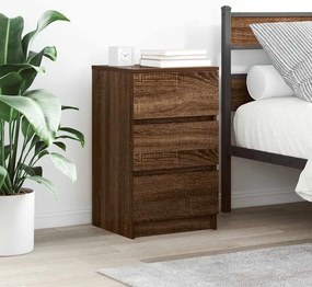 vidaXL Mesas de cabeceira 3 gavetas 2pcs 39x35x65cm carvalho castanho