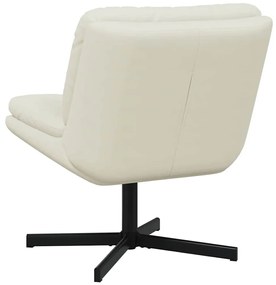 Cadeira Relaxante Giratória Creme 63 x 75 x 76 cm Veludo