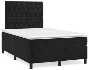 vidaXL Cama boxspring com colchão 120x190 cm veludo preto