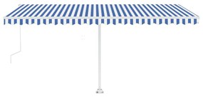 Toldo automático independente 500x300 cm azul e branco