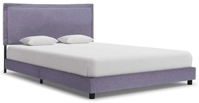 vidaXL Estrutura de cama sem colchão 135x190 cm tecido cinzento-claro