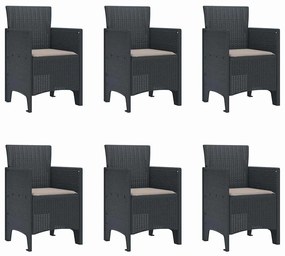Conjunto de Jantar para Jardim 7 pcs Antracite
