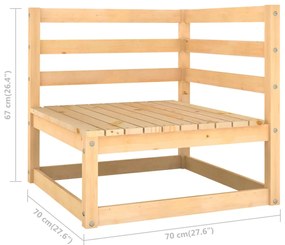 6 pcs conjunto lounge de jardim com almofadões pinho maciço