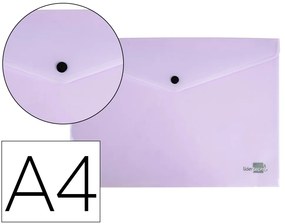 Bolsa Porta Documentos com Mola Din A4 Lavanda Opaco 50 Folhas