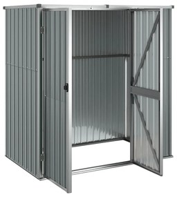 Abrigo p/ ferramentas jardim 161x89x161cm aço galvanizado cinza