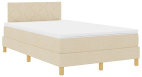 Cama Box com Molas com Colchão Creme 120x200 cm Tecido