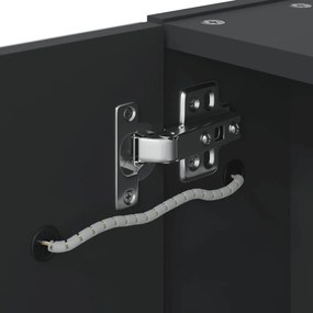 Armário espelhado p/ casa de banho c/ LEDs 60x13x52 cm preto