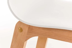 Banco de bar Hoover em plástico e com estrutura de Cor Natural 41 x 101 x 46 cm Branco