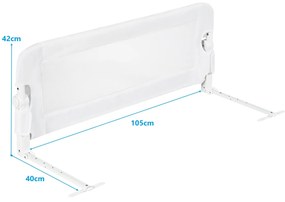 Barra segurança dobrável de esponja 105 x 40 x 42 cm para crianças para cama queen e king size cama de casal de solteiro branca