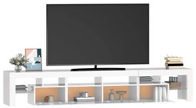 Móvel de TV com luzes LED 230x36,5x40 cm branco brilhante
