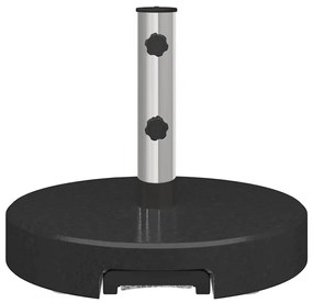 Base de Parasol com Rodas e Alça Granito Preto 29 kg Redonda