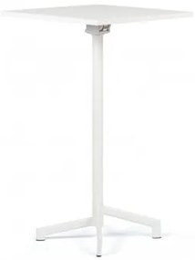 Mesa De Bar Quadrada Dely 60x60 Cm, Dobrável E Conversível Em 2 Alturas, Feita De Aço Branco - Sklum