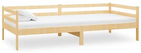 Sofá-cama com colchão 90x200 cm pinho maciço