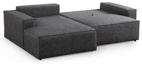 Sofá-Cama de Canto Pırlo – Cinzento Escuro – 260x78x170 cm