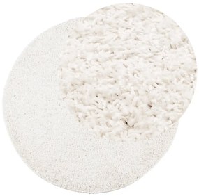 Tapete shaggy de pelo alto PAMPLONA Ø 120 cm creme