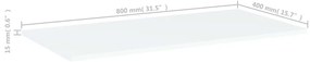 Prateleiras para estante 4 pcs 80x40x1,5cm contraplacado branco