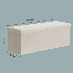 Banco com espaço de arrumação, para a entrada 38 x 110 x 38 cm bege-cappuccino