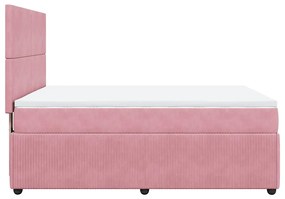 Cama com molas/colchão 140x200 cm veludo rosa