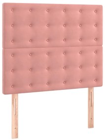 Cama com molas/colchão 90x200 cm veludo rosa
